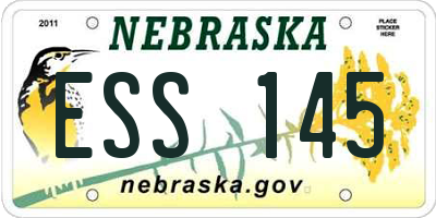 NE license plate ESS145