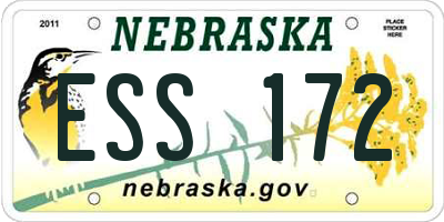 NE license plate ESS172