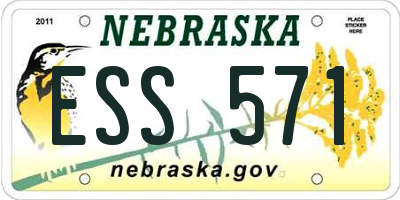 NE license plate ESS571