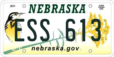 NE license plate ESS613