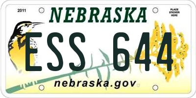 NE license plate ESS644