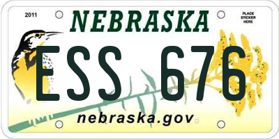 NE license plate ESS676