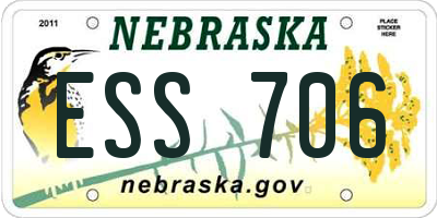 NE license plate ESS706