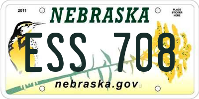 NE license plate ESS708