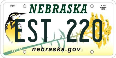 NE license plate EST220
