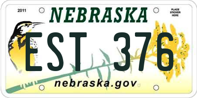 NE license plate EST376