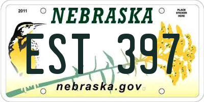 NE license plate EST397