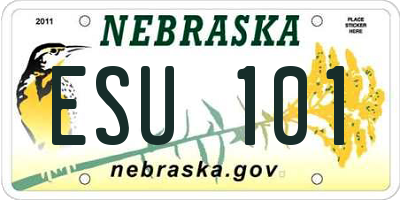 NE license plate ESU101