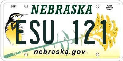 NE license plate ESU121