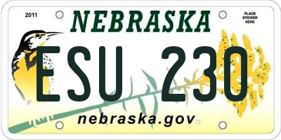 NE license plate ESU230