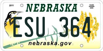 NE license plate ESU364