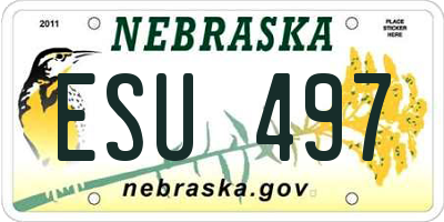 NE license plate ESU497