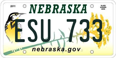 NE license plate ESU733
