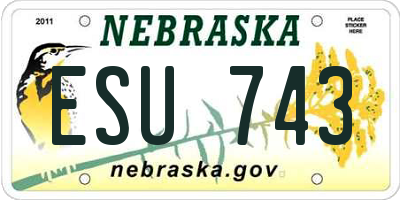 NE license plate ESU743
