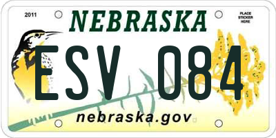 NE license plate ESV084