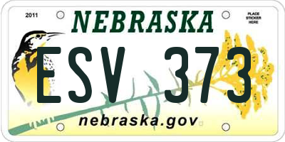 NE license plate ESV373