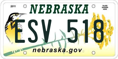 NE license plate ESV518