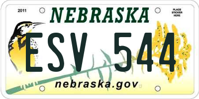 NE license plate ESV544