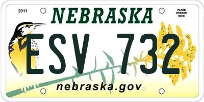 NE license plate ESV732