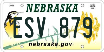 NE license plate ESV879