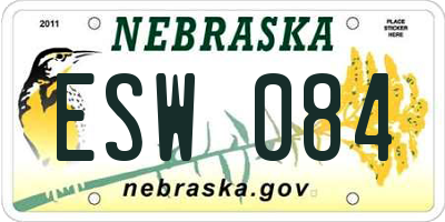 NE license plate ESW084