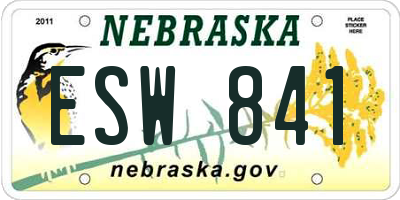 NE license plate ESW841