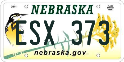 NE license plate ESX373