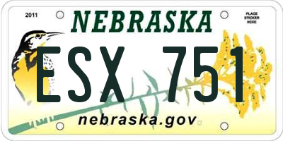 NE license plate ESX751