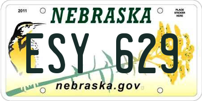 NE license plate ESY629