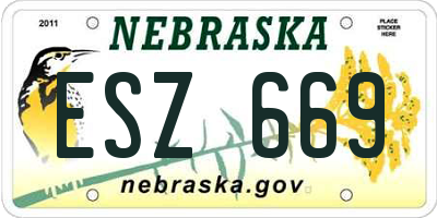 NE license plate ESZ669