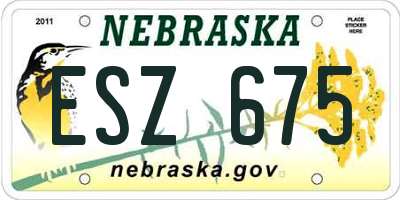 NE license plate ESZ675
