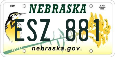 NE license plate ESZ881