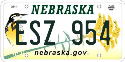 NE license plate ESZ954