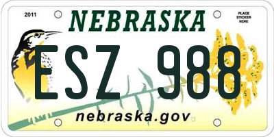 NE license plate ESZ988