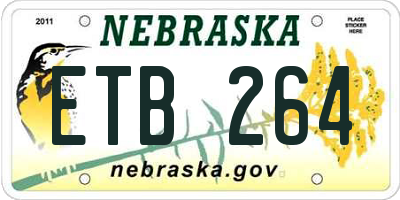 NE license plate ETB264