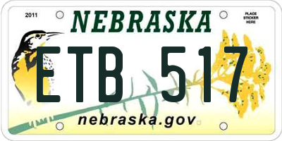 NE license plate ETB517