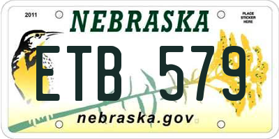 NE license plate ETB579