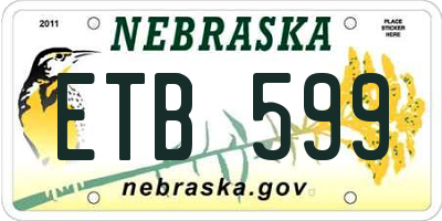 NE license plate ETB599