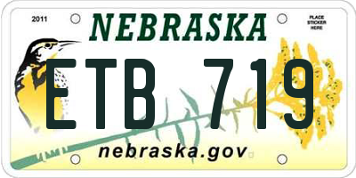 NE license plate ETB719