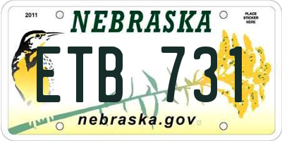 NE license plate ETB731