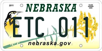 NE license plate ETC011