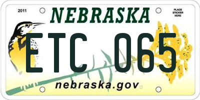 NE license plate ETC065