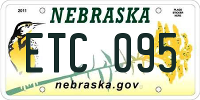 NE license plate ETC095
