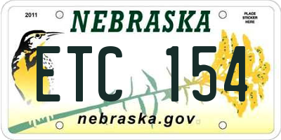 NE license plate ETC154