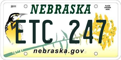 NE license plate ETC247