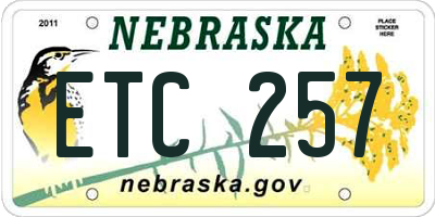 NE license plate ETC257
