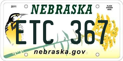 NE license plate ETC367