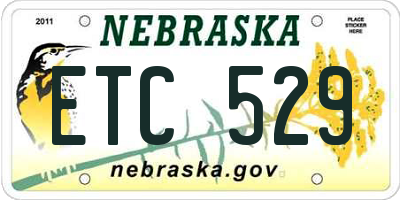 NE license plate ETC529