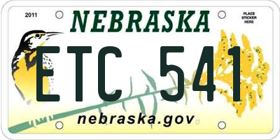 NE license plate ETC541