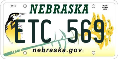NE license plate ETC569